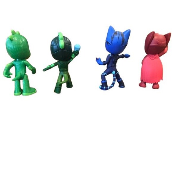 Lot of 4 PJ Masks Action Figures Frog Box 3in CatBoy Owlette Gekko - Picture 2 of 2